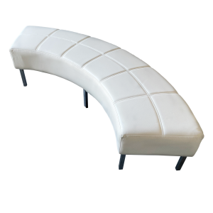 Curved ottoman (white/chrome)
