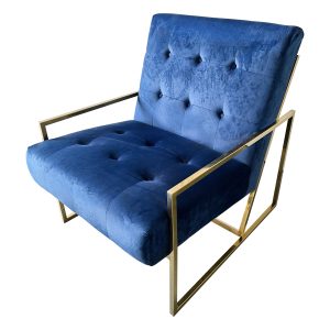 Lounge chair (gold/blue)