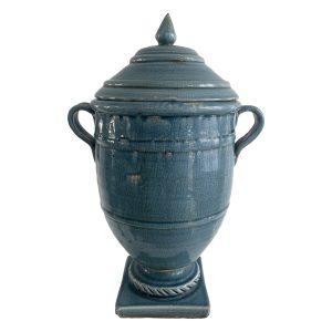 Blue porcelain urn